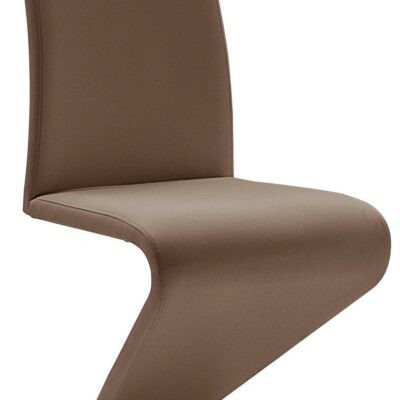 Nowoczesne, brązowe krzesła, sztuczna skóra - 2 sztuki