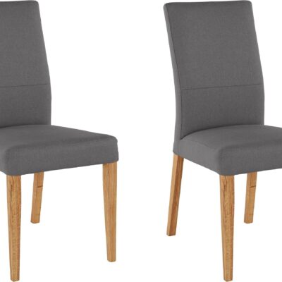 Szare krzesła, nogi olejowane dębowe - 2 sztuki