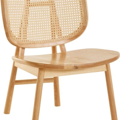 Designerskie krzesło wykonane z jesionu i rattanu