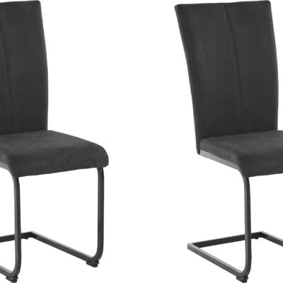 Czarne krzesła na czarnych płozach - 2 sztuki