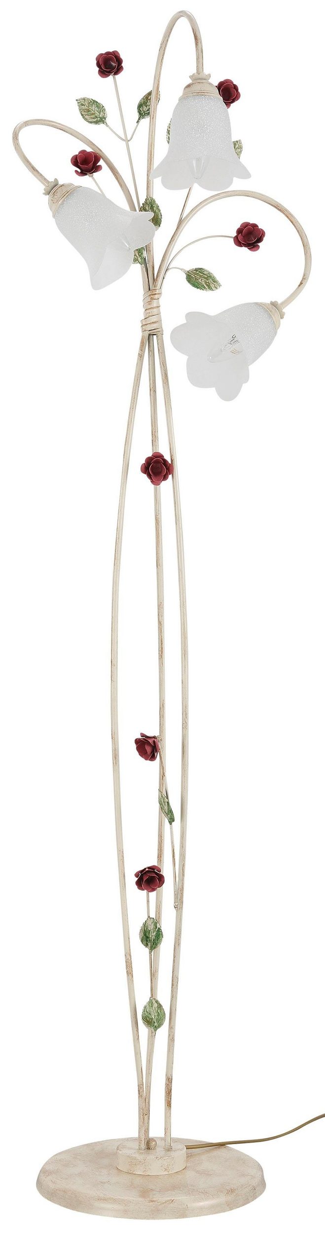 Stylowa lampa podłogowa z kwiatowym wzorem
