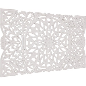 Rzeźbiona dekoracja z MDF biała, postarzana