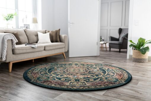 Okrągły dywan z orientalnym wzorem, średnica 120 cm