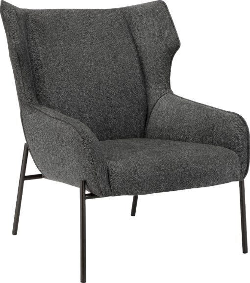 Antracytowy fotel z antracytową ramą w stylu skandynawskim