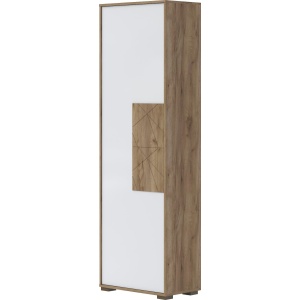 Jednodrzwiowa szafa Stela, kolor biel/ orzech