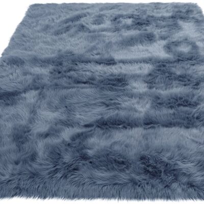 Bardzo miękki futrzany dywan 120x180 cm, niebieski