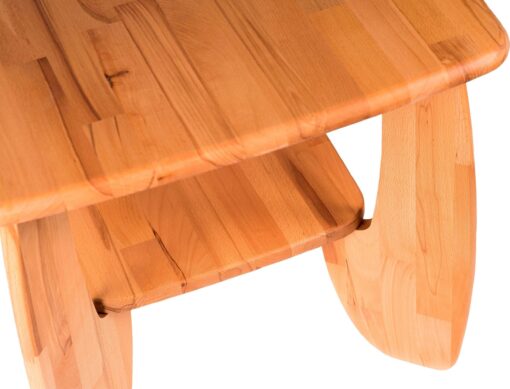 Bukowy stolik do salonu, kolekcja premium, ciekawy kształt