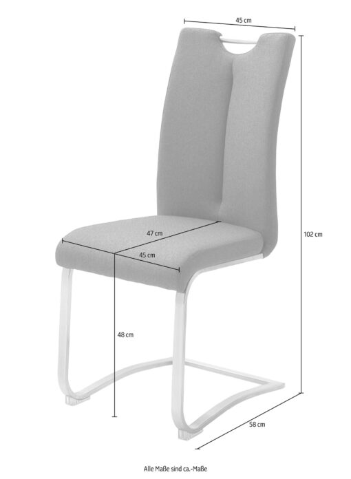 Krzesła na płozach Artos XL MCA - 2 sztuki, antracyt