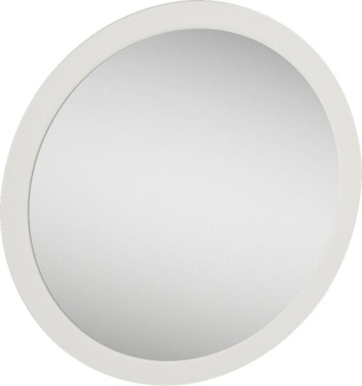 Okrągłe lustro w białej ramie, średnica 87 cm