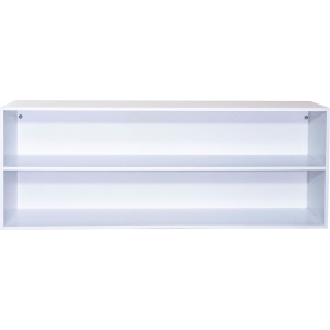 Biały regał na ścianę, purystyczny wygląd, 140 cm szerokości