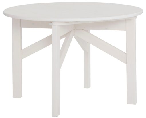 Okrągły sosnowy stół 110 cm z możliwością rozłożenia, biały