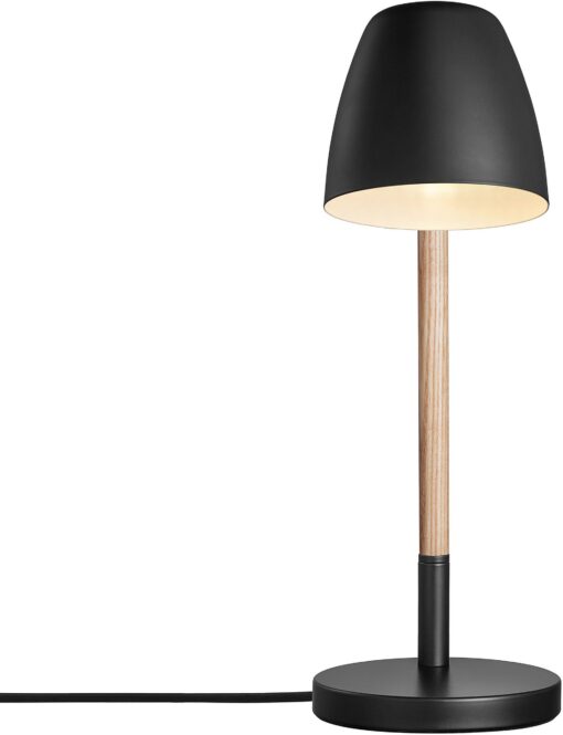 Lampka stołowa THEO połączenie drewna i metalu