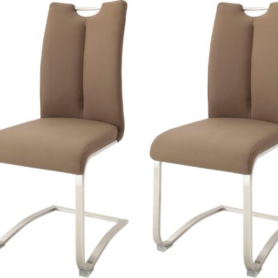 Fotele/krzesła bujane ze skóry, na płozach - 2 sztuki, cappuccino