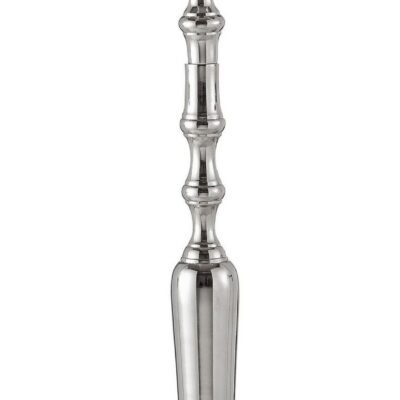 Klasyczny wysoki świecznik z niklowanego aluminium
