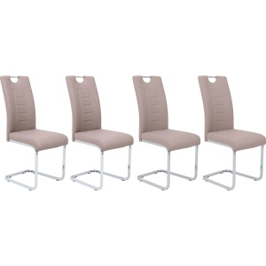 Zestaw szaro-brązowych krzeseł na płozach - 2 sztuki