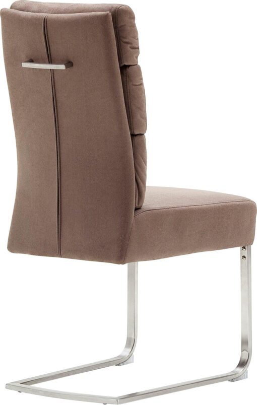 Krzesła z wkładem sprężynowym, na płozach, cappuccino - 2 sztuki