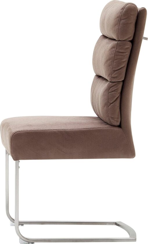 Krzesła z wkładem sprężynowym, na płozach, cappuccino - 2 sztuki