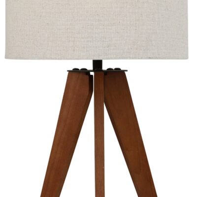 Klasyczna lampka stołowa z drewnianym statywem