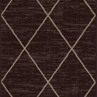 Długi brązowy dywan ze wzorem 67x230 cm