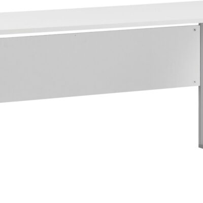 Nowoczesne biurko białe na srebrnej ramie z metalu