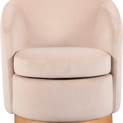Stylowy fotel kremowy, obrotowy 360 stopni, glamour