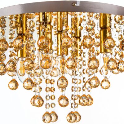 Ekstrawagancka lampa sufitowa złota, glamour