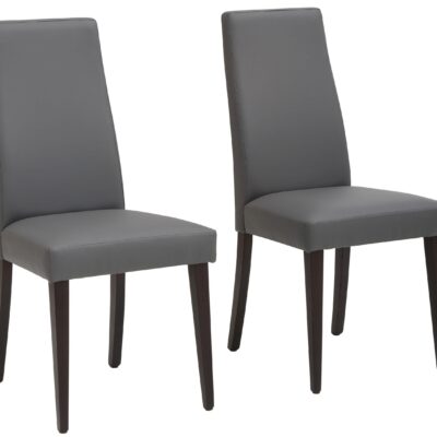 Klasyczne krzesła ze sztucznej skóry, szare - 2 sztuki