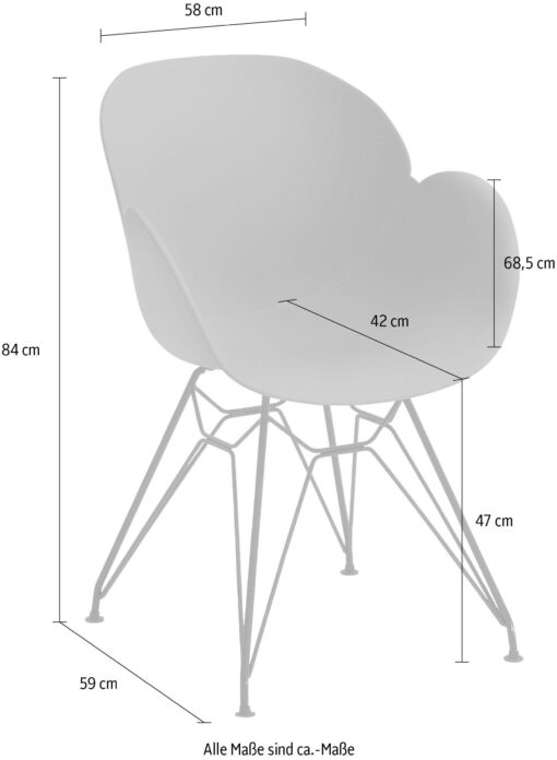 Zestaw 2 szarych krzeseł Tonio w nowoczesnym wzornictwie
