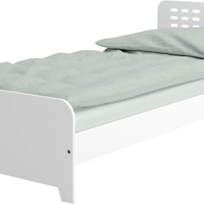 Białe łóżko młodzieżowe w nowoczesnym stylu industrialnym 90x200cm