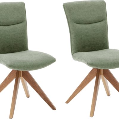 Oliwkowe krzesła na dębowych nogach- 2 sztuki, jak szenil
