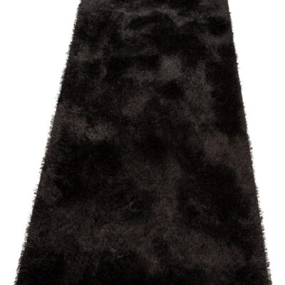Czarny chodnik z wysokim włosiem 67x230 cm