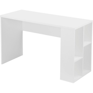 białe biurko z półkami