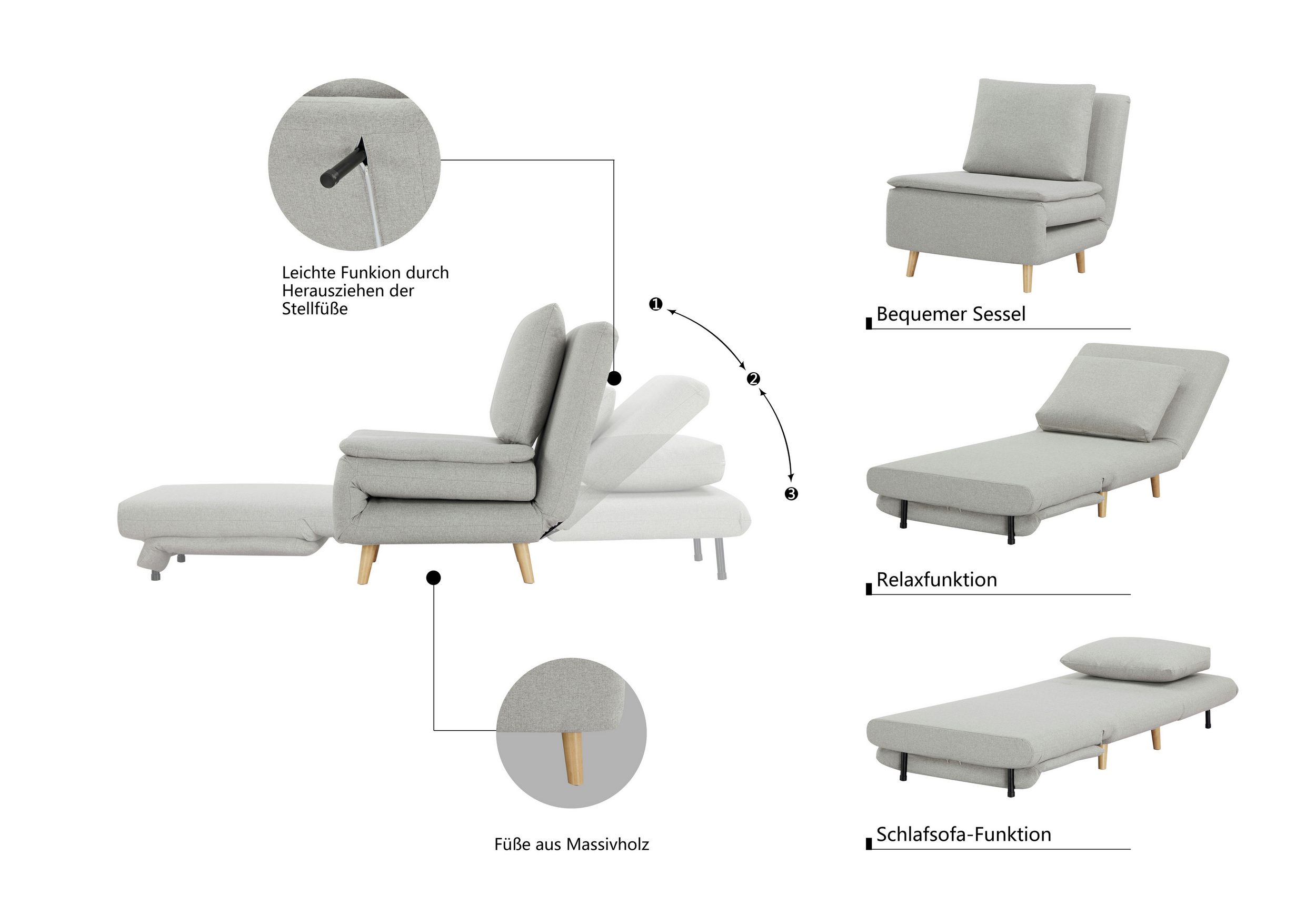 fotel z funkcją spania zielony