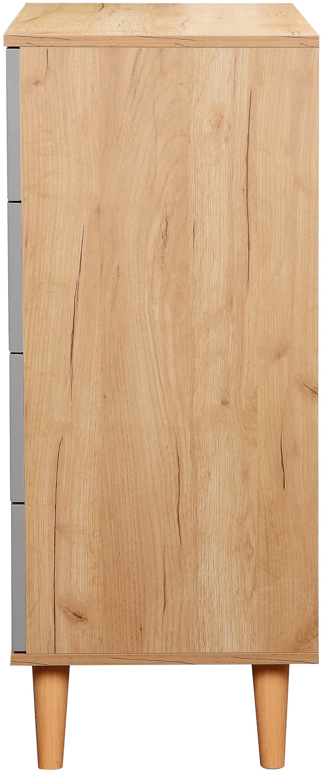 komoda szary połysk/dąb