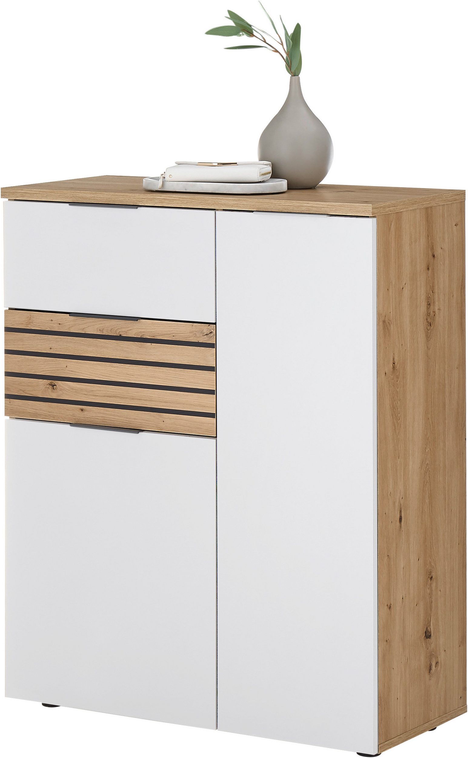 komoda biel/ dąb artisan