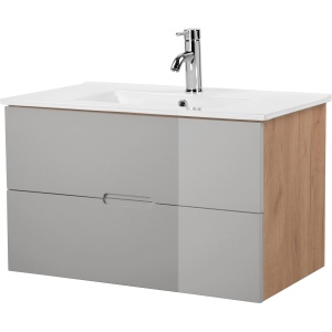 szafka z umywalką szaro dębowa