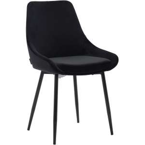czarne krzesła z weluru