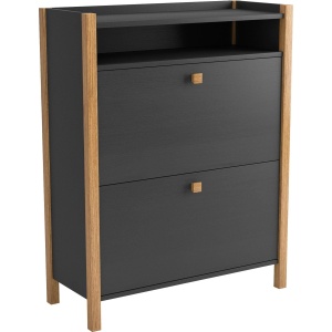 szafka na buty czarno-dębowa