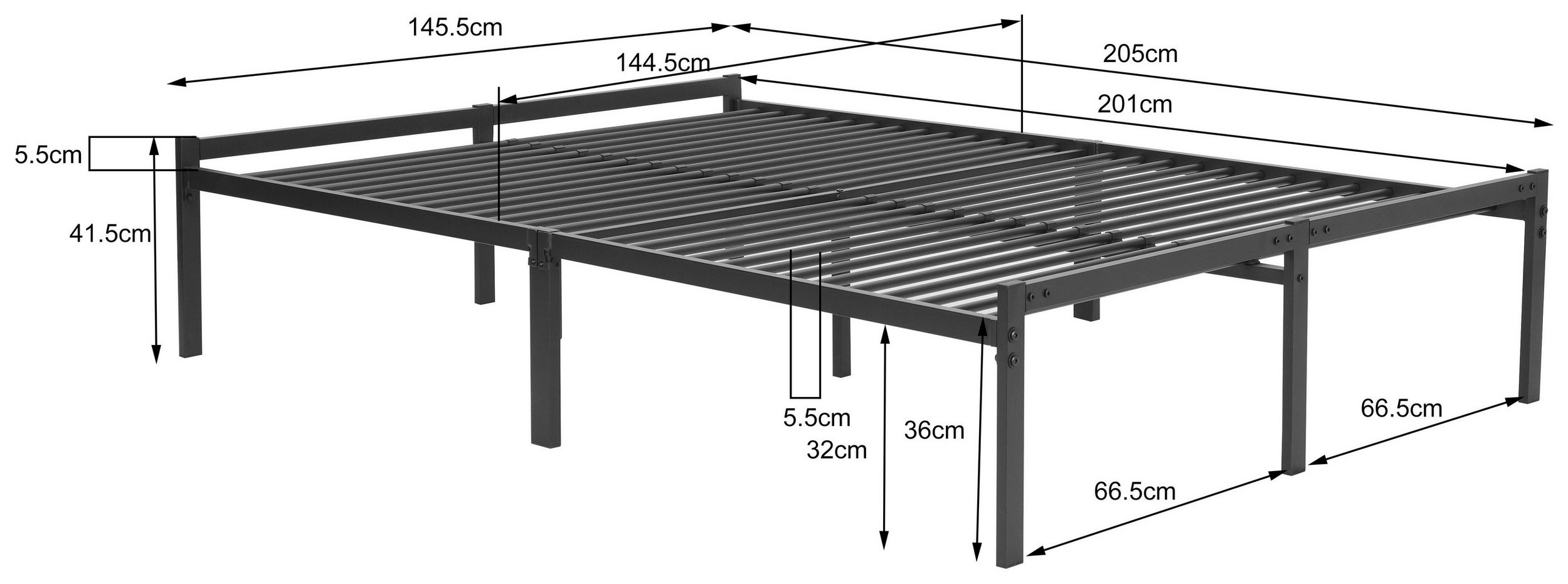 łóżko metalowe 140x200 cm