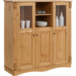 witryna sosnowa trzydrzwiowa