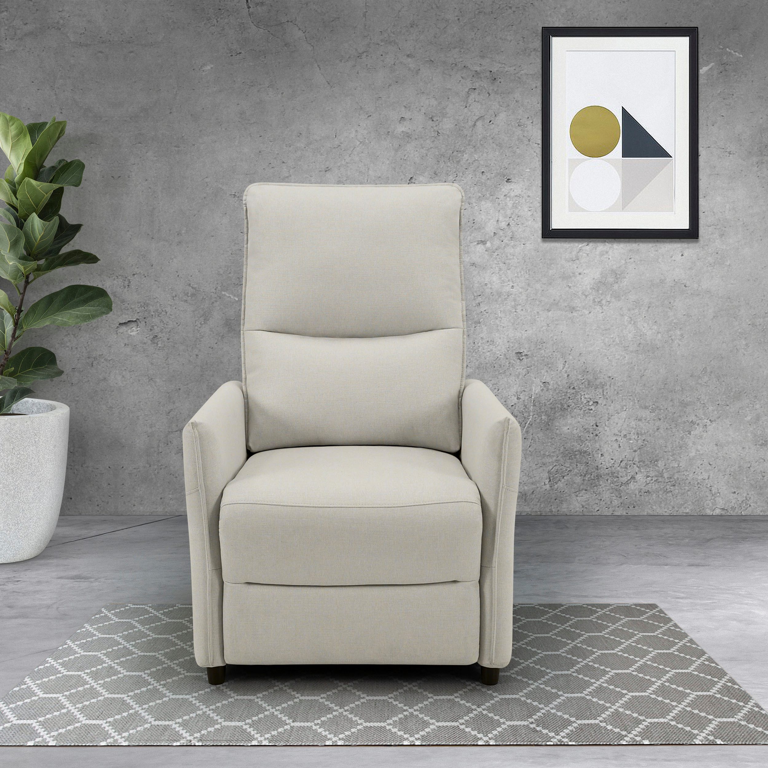 fotel rozkładany kremowy