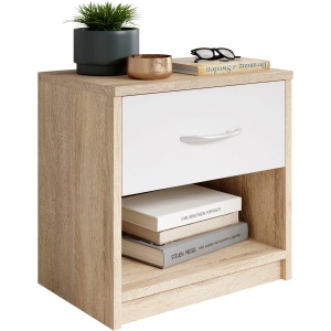 szafka nocna biało-dębowa