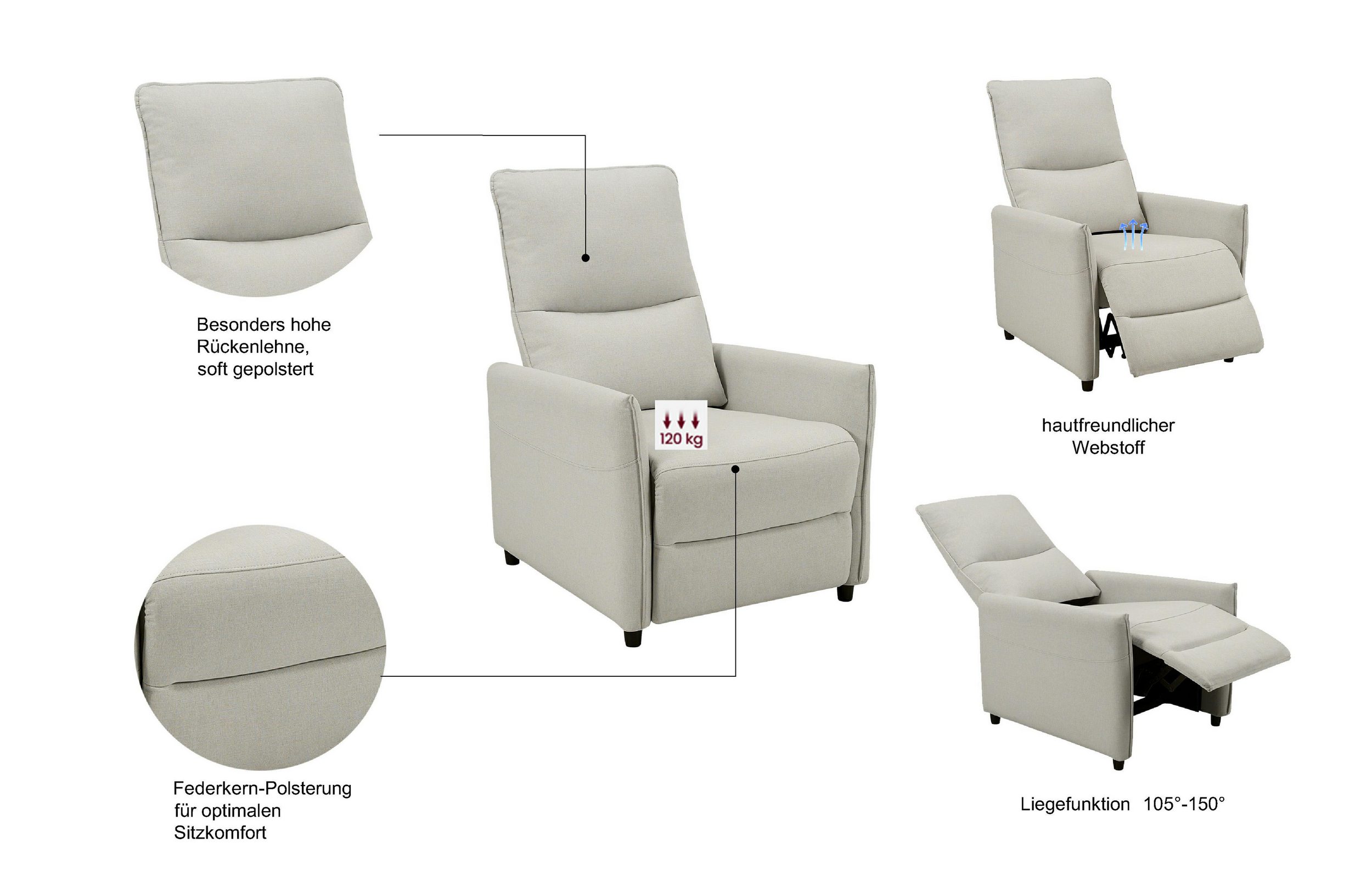 rozkładany fotel antracytowy