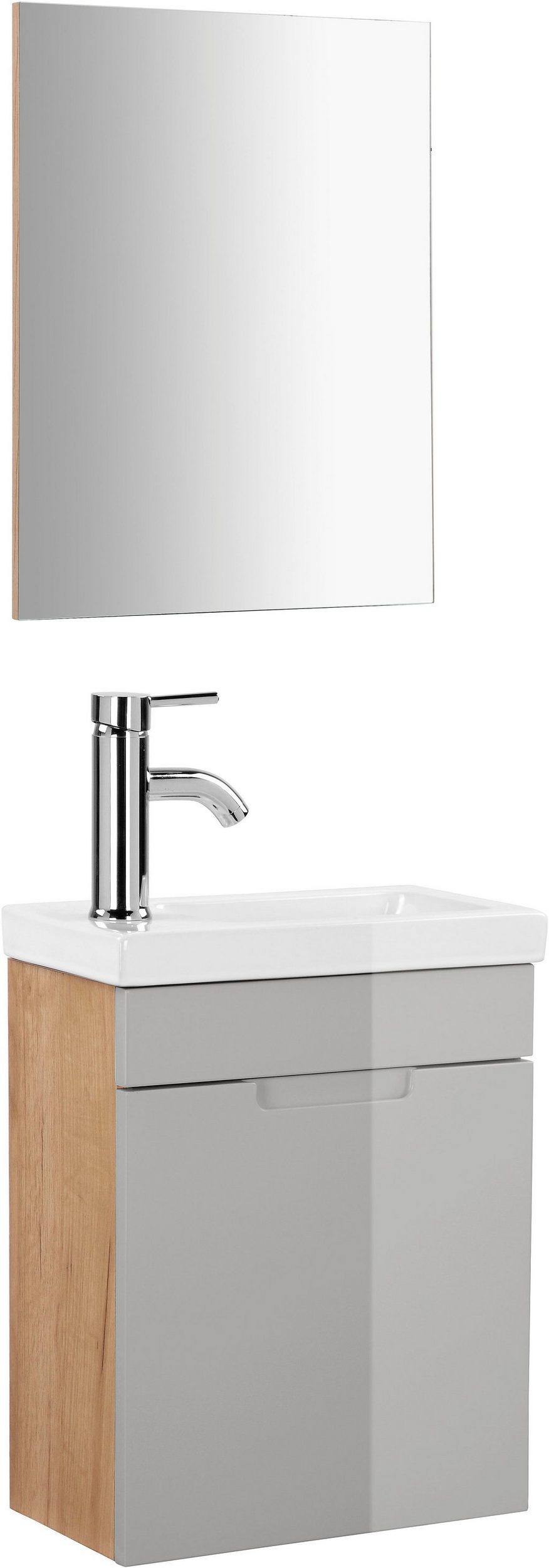 meble łazienkowe szary/ dąb