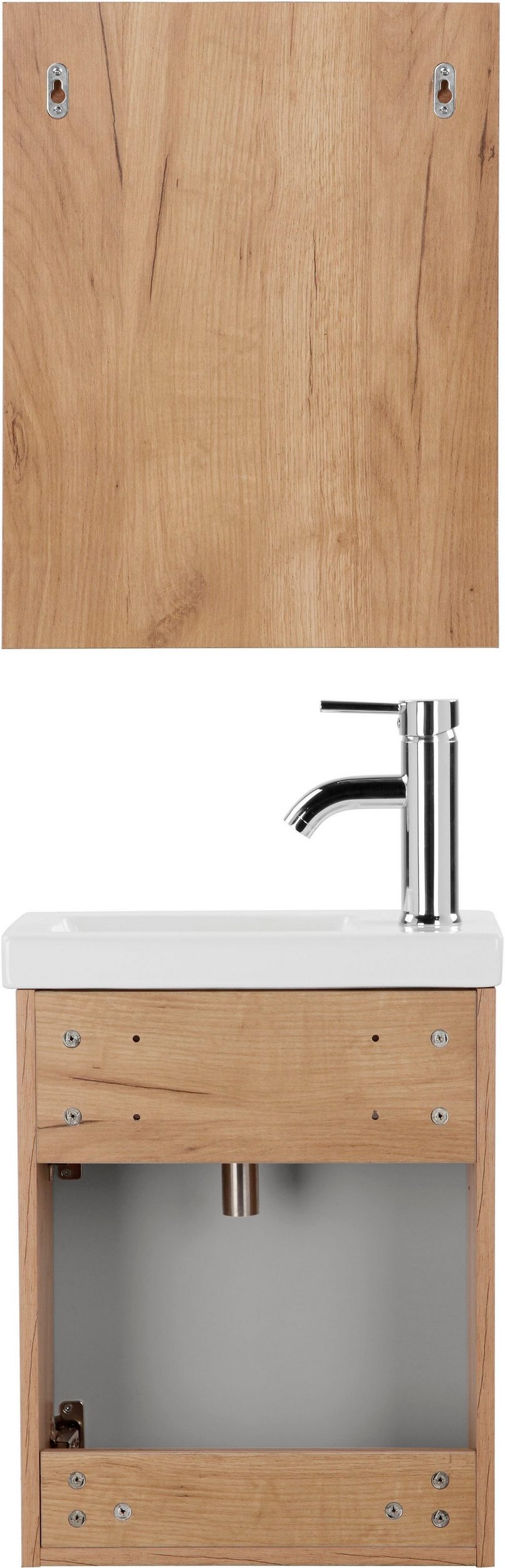 meble łazienkowe szary/ dąb