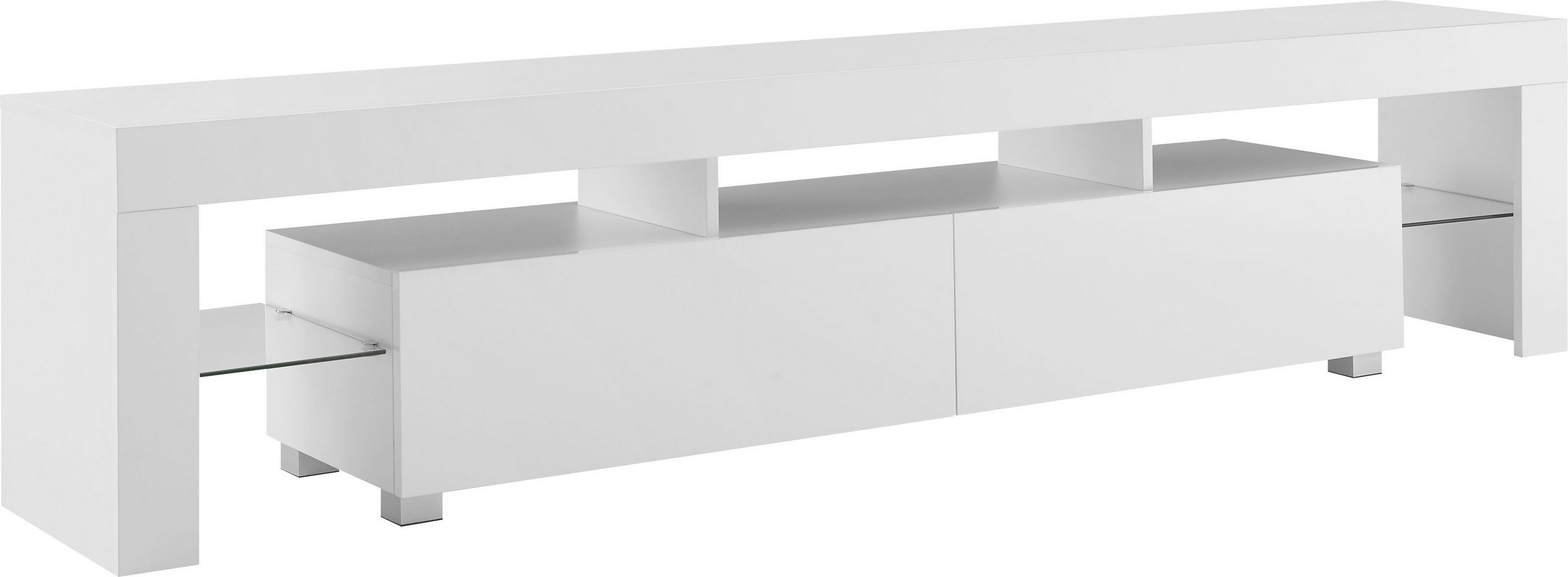 biała szafka rtv w połysku