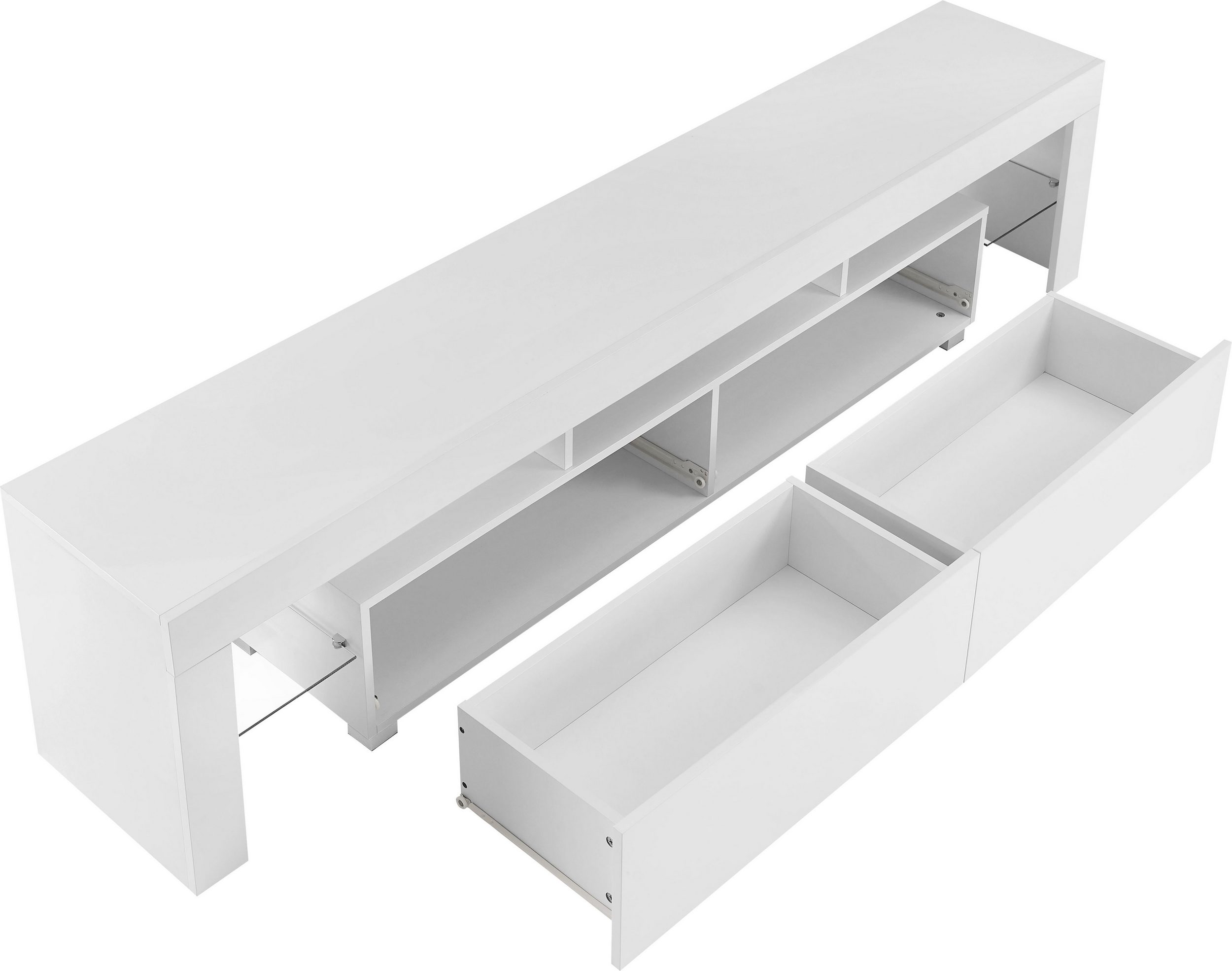 biała szafka rtv w połysku