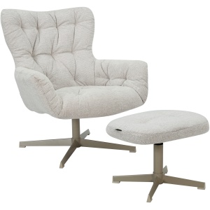 fotel obrotowy z podnóżkiem