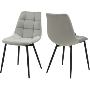 Jasnoszare welurowe krzesła - 4 sztuki