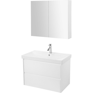 Biały zestaw mebli łazienkowych - 80 cm